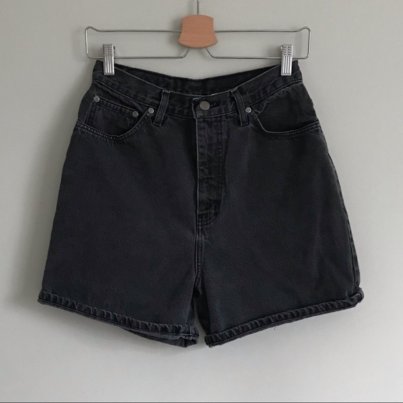 Daniel Hechter Pants - Vintage 1980s Black Denim High Waist Mom Short